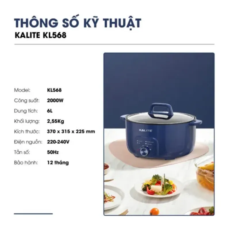 Nồi lẩu KALITE KL568 đa năng dung tích 6L 577567