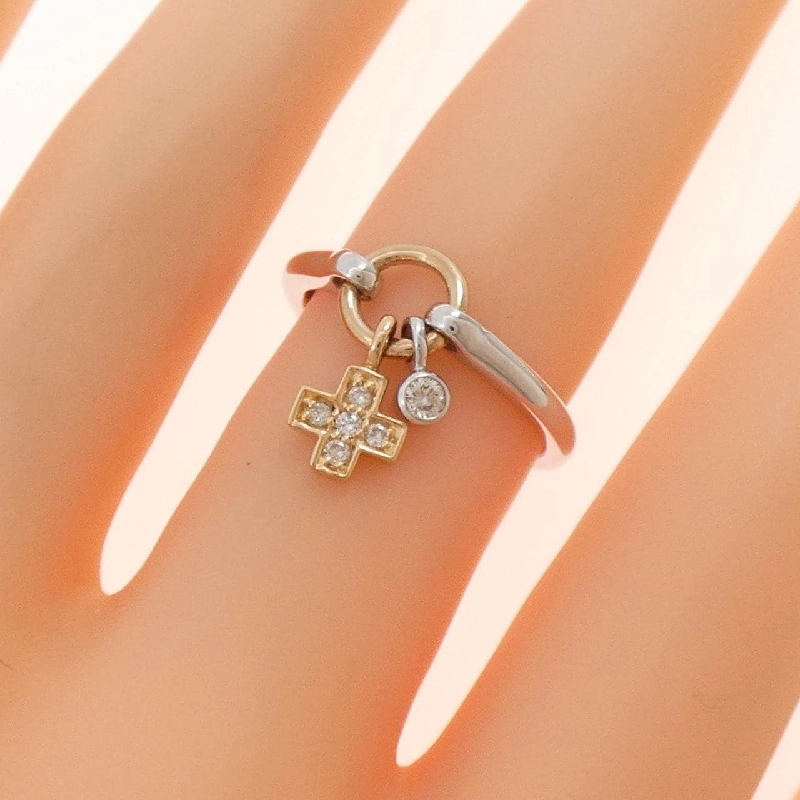 Nhẫn kim cương chéo K18WG/K18PG 0.10CT - Hàng hiệu Authentic 854874