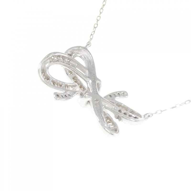 K18WG Dây chuyền kim cương hình ruy băng 0.35CT - Hàng hiệu Authentic 862386