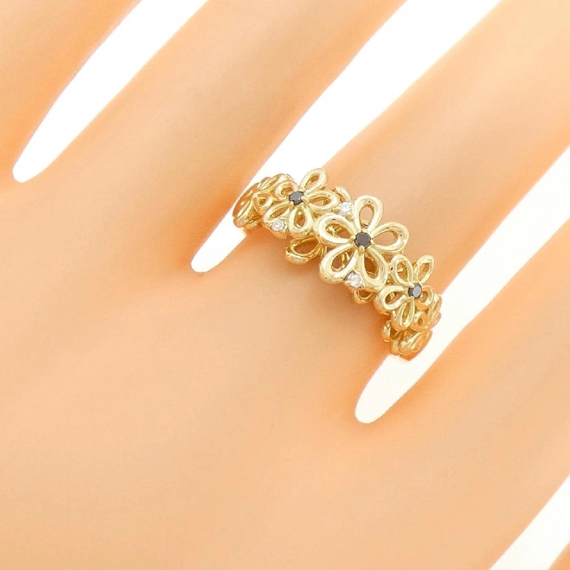 Nhẫn kim cương hoa K18YG 0.06CT 667643