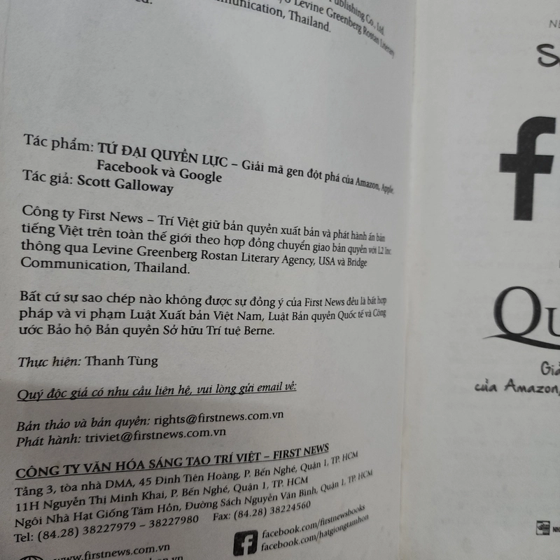 Sách The Four Tứ đại quyền lực của Scott Galloway mới 90% 509394