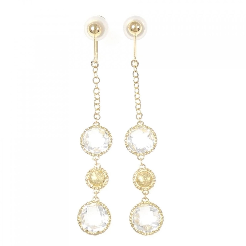 K18YG Đôi bông tai thạch anh - Hàng hiệu Chính hãng 873332