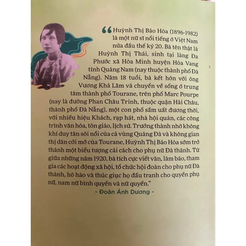 Vấn đề phụ nữ ở nước ta của nữ sĩ Huỳnh Thị Bảo Hòa 1027705
