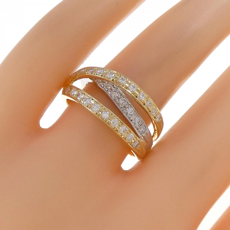 Nhẫn kim cương K18YG/PT900 0.50CT 670351