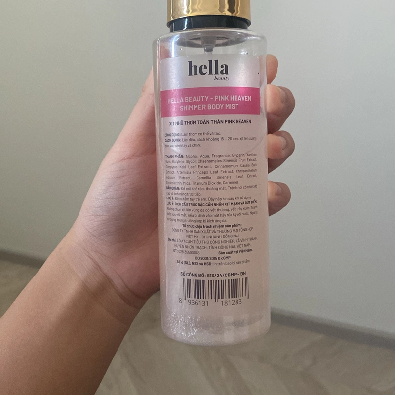 Bodymist có nhũ hella beauty 509224