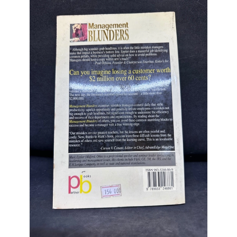 Management Blunders - 57 Pitfalls You Can Avoid, Mark Eppler, Mới 70% (Ố Vàng), 2006 SBM2407 916464