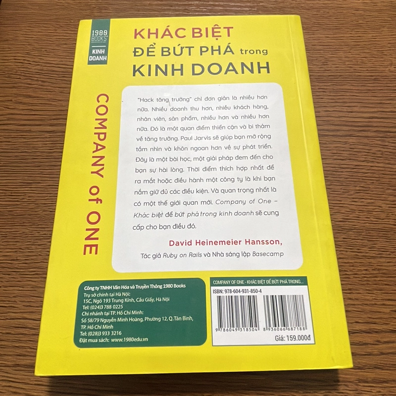 Khác biệt để bứt phá trong kinh doanh Paul Jarvis 356821