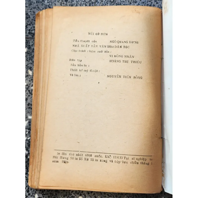 Tiểu thuyết NÚI CÔ ĐƠN (Ngô Quang Hưng) - NXB Văn Hóa Dân Tộc 790806