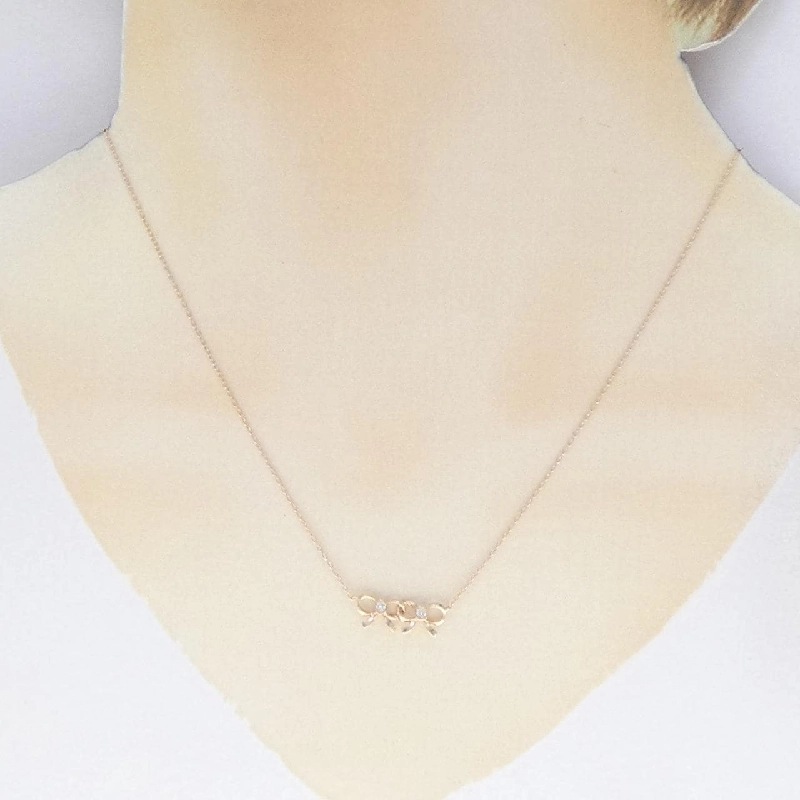 Dây chuyền kim cương ruy băng Folli Follie 0.04CT - Hàng hiệu Authentic 842705