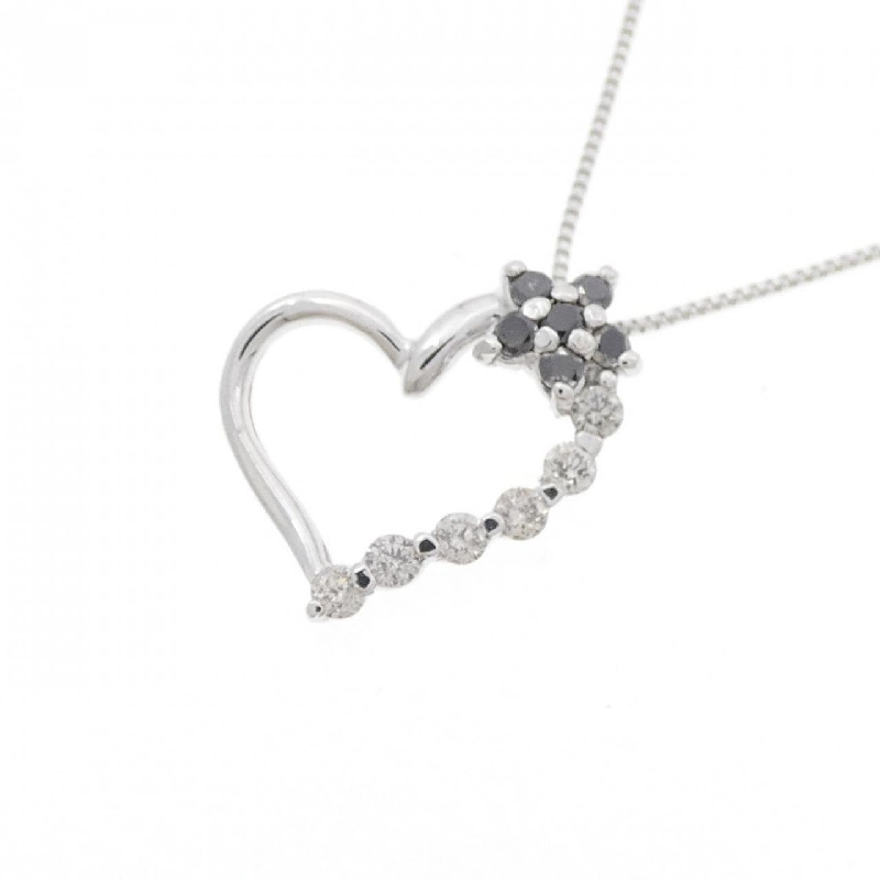 K18WG Mặt Dây Chuyền Hình Tim × Hoa Kim Cương 0.16CT - Hàng hiệu Chính Hãng 860784