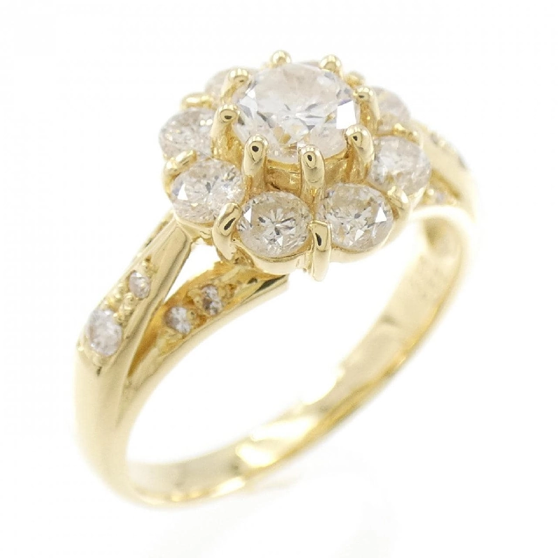 Nhẫn kim cương K18YG hoa 0.38CT 670911