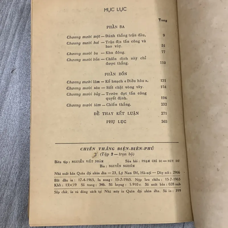Chiến thắng điện biên phủ ký sự 1964. Bộ 2 cuốn. 10a3 1025775