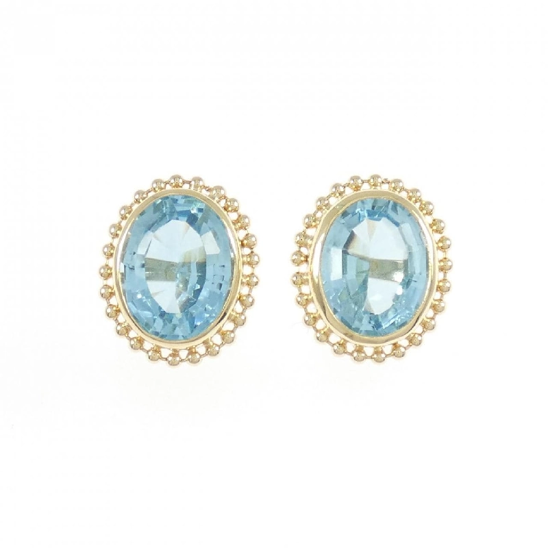 K18YG Blue Topaz Bông tai - Hàng hiệu Chính hãng 868903