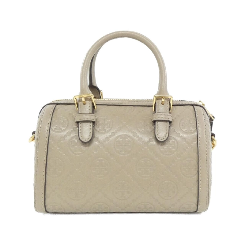 【Sản phẩm mới】Tory Burch T Monogram Da Petit Barrel Bag 158528 Túi Boston 614073