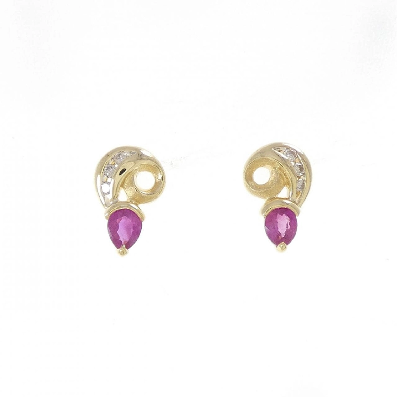 K18YG/K18WG Bông tai Ruby - Hàng hiệu Chính hãng 870408