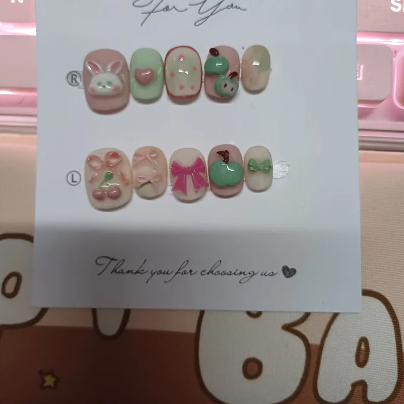 Nailbox Mẫu Thỏ Cherry Mới, Nailbox Thiết Kế, Nailbox Nặn Nổi 560524