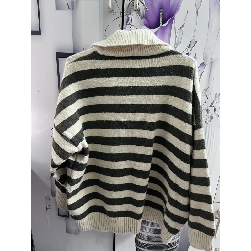 Áo Len Polo Dài Tay Kẻ Sọc Ngang - Phong Cách Hàn Quốc, Chất Len Mềm Mịn 1005556