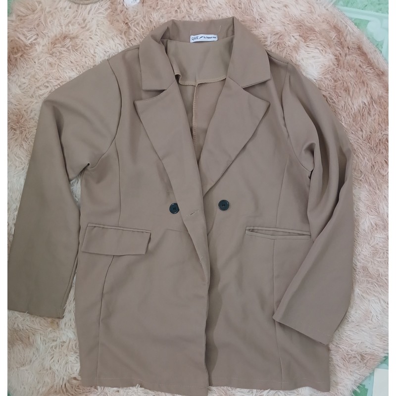 Áo blazer dài tay pháp màu Nâu tây 196553