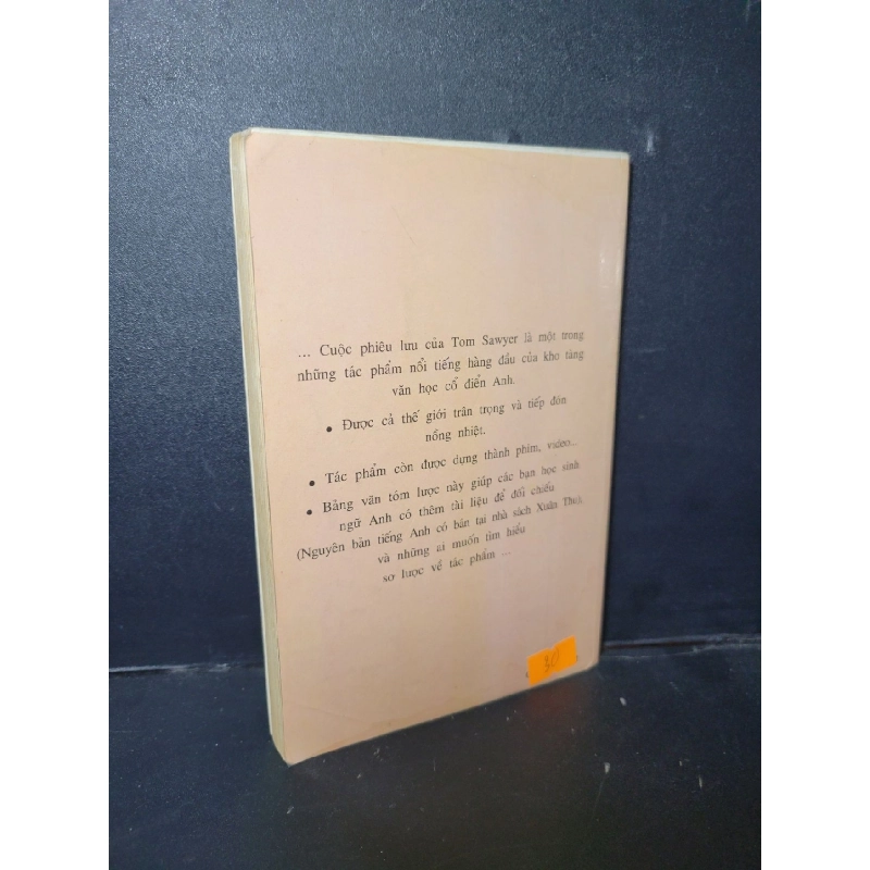 Cuộc phiêu lưu của Tom Sawyer mới 90% bẩn nhẹ, ố vàng , có vệt nước 1996 HCM1001 Mark Twain VĂN HỌC 918297