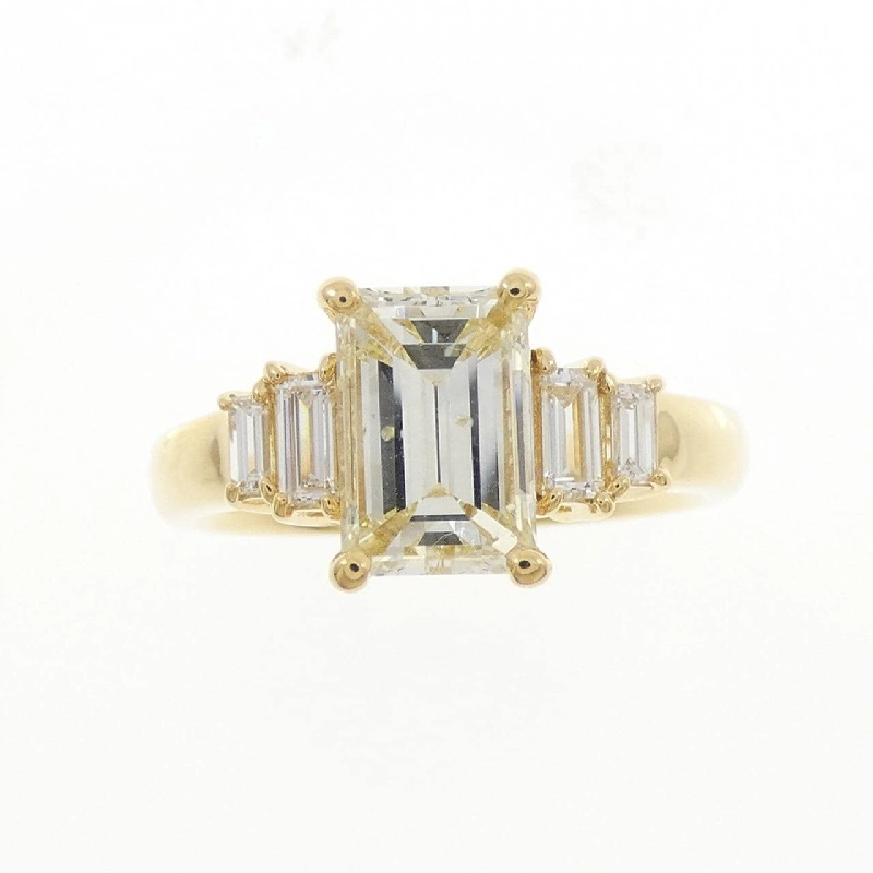 Nhẫn kim cương K18YG 1.548CT VLY SI1 cắt hình Emerald - Hàng hiệu Chính hãng 873733