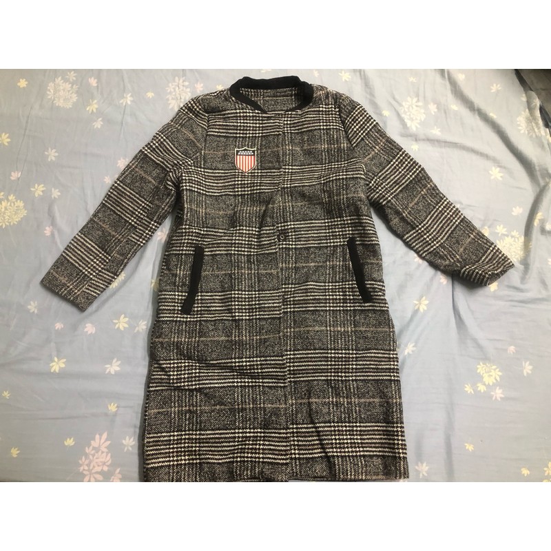 Áo khoác dạ nữ dáng dài không cổ 68770