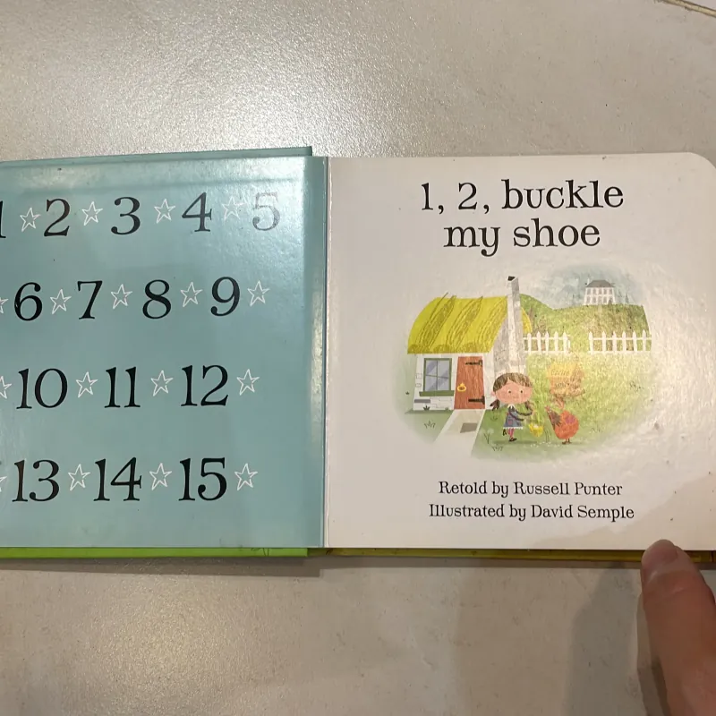 NGOẠI VĂN tiếng anh trẻ em: usborne baby board books - 1,2 buckle my shoe  1027591
