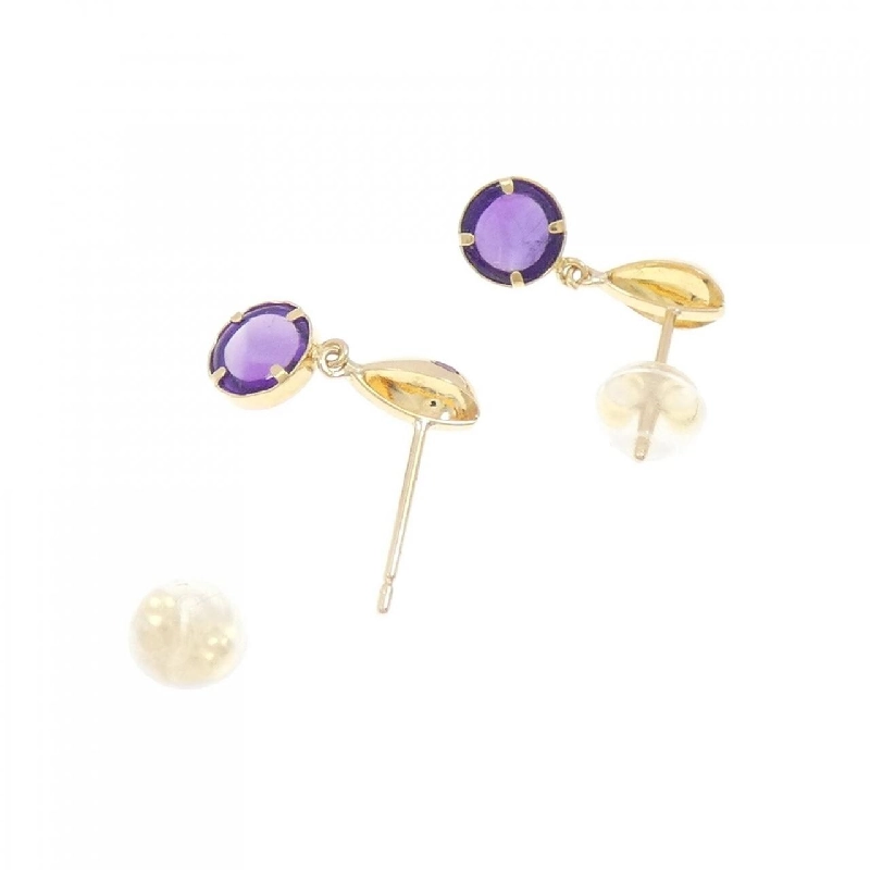 K18YG Amethyst Bông tai - Hàng hiệu Chính hãng 870772