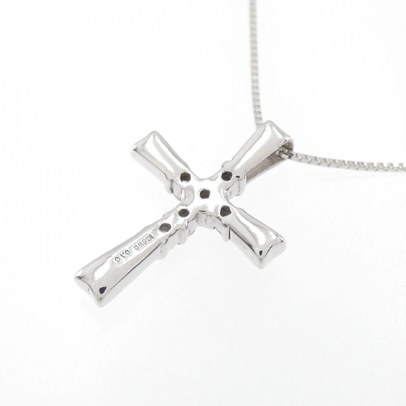 K18WG Dây chuyền kim cương chéo 0.10CT - Hàng hiệu Chính hãng 863092