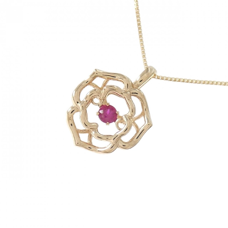 K18PG Hoa Hồng Ruby Dây Chuyền - Hàng hiệu Chính hãng 864199