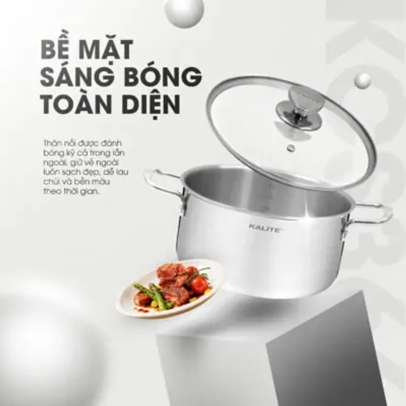 Bộ 3 nồi inox liền khối KALITE KCS366 – Bộ 3 size 18-20-24cm linh hoạt 706256