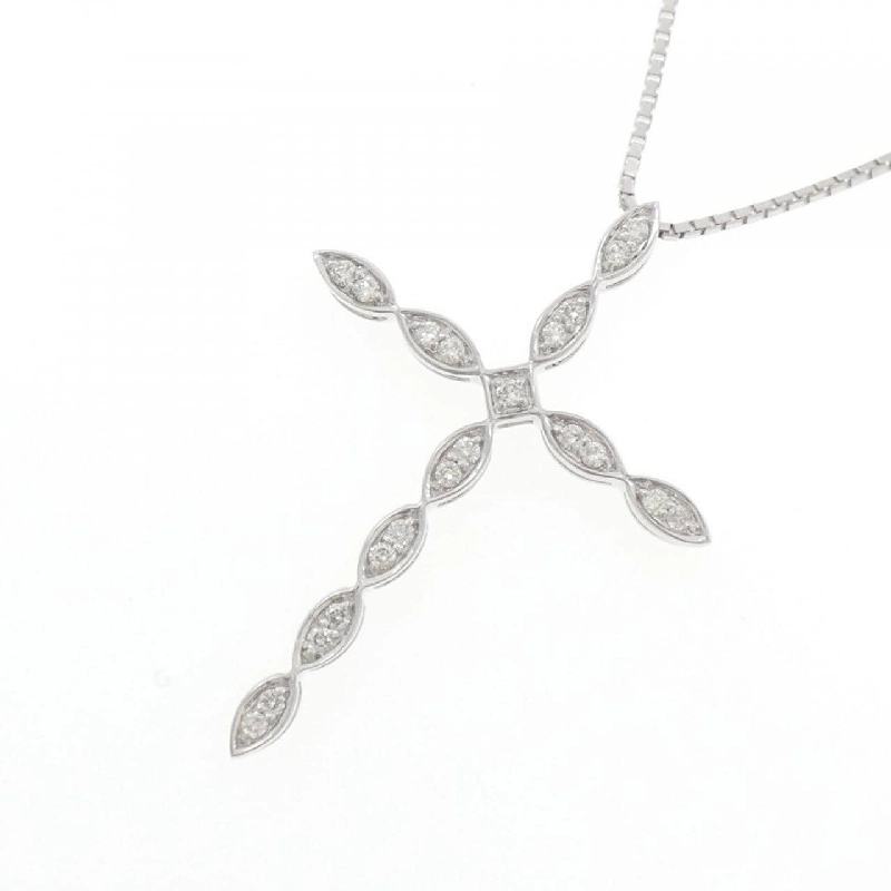 K18WG Dây chuyền kim cương hình chữ thập - Hàng hiệu Chính hãng 862358