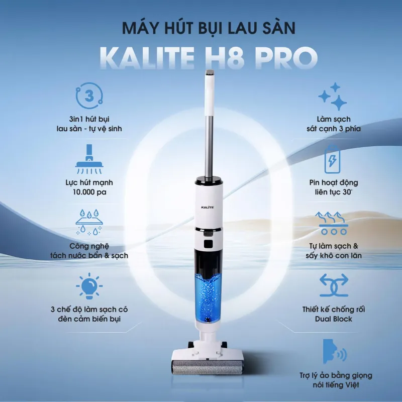 Máy hút bụi lau sàn Kalite H8 Pro – Hút bụi và lau sàn tiện lợi 957240