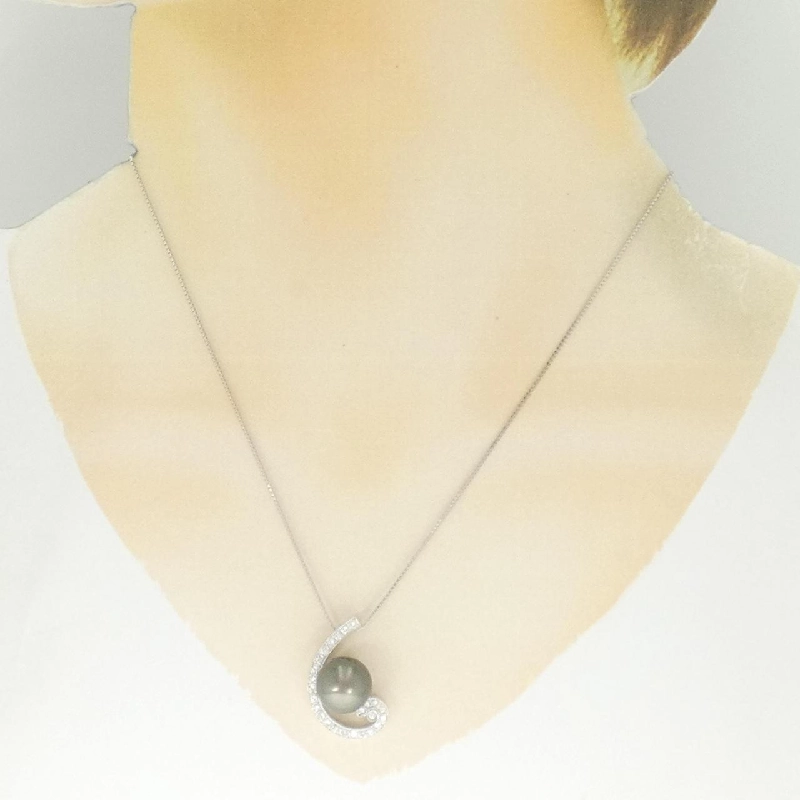 K18WG Ngọc trai đen dây chuyền 11mm - Hàng hiệu Chính hãng 856783