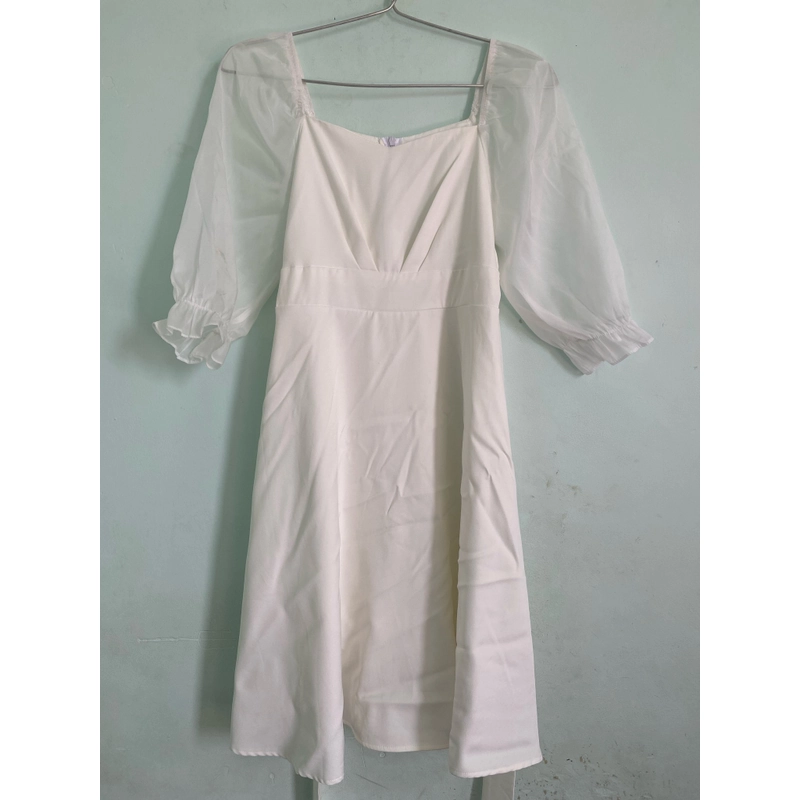 Váy cô dâu, váy đi tiệc cưới dáng xòe sang trọng, đầm trắng dáng xoè chụp kỷ yếu, dự tiệc 462308