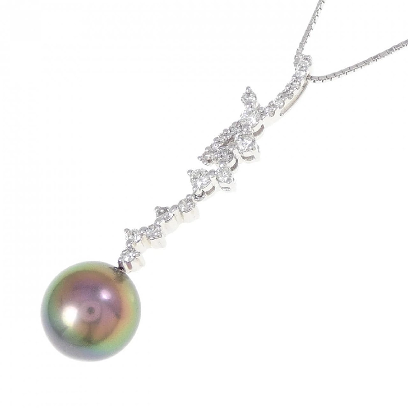 K18WG Ngọc trai đen dây chuyền 9.4mm - Hàng hiệu Chính hãng 858035