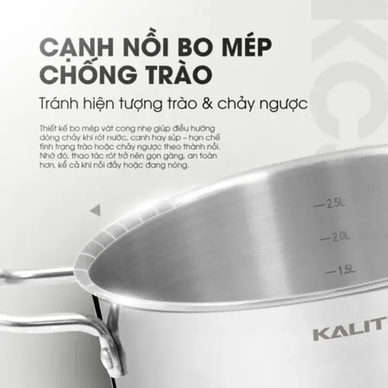 Bộ 3 nồi inox liền khối KALITE KCS366 – Bộ 3 size 18-20-24cm linh hoạt 577473