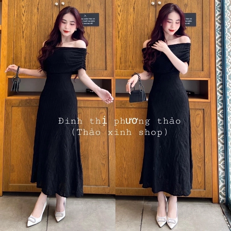 Đầm midi trễ vai 496851