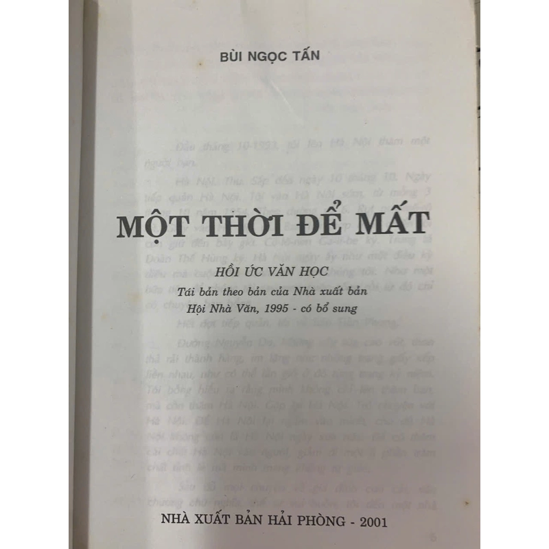 MỘT THỜI ĐỂ MẤT - BÙI NGỌC TẤN 502884
