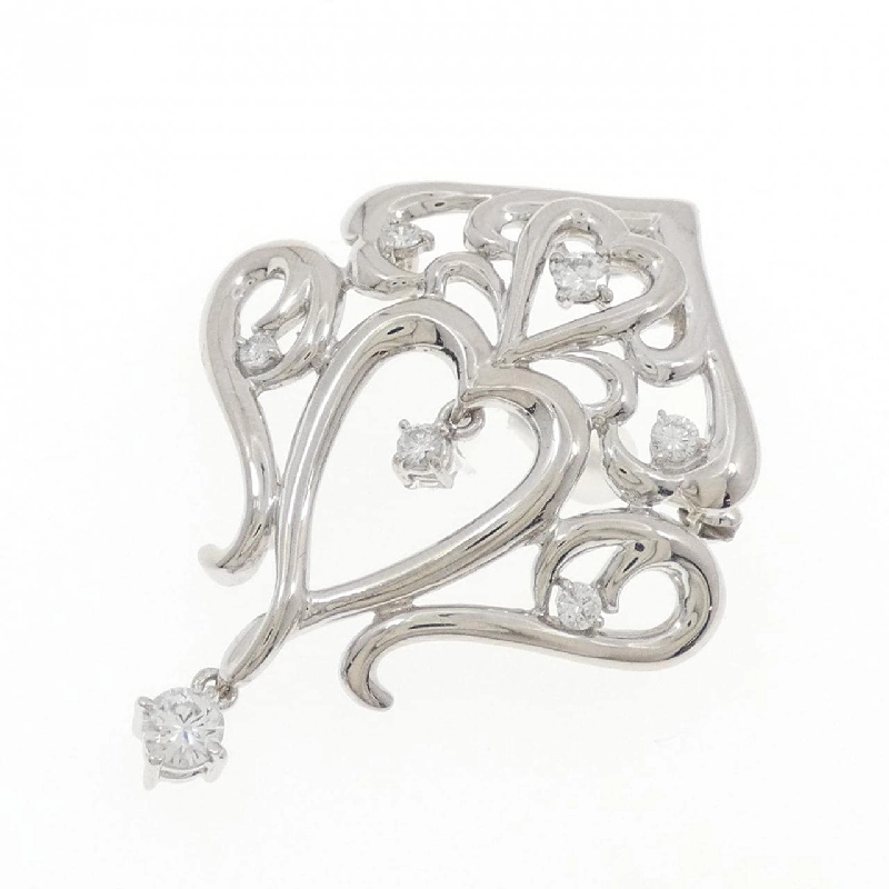 PT900 Heart Diamond Brooch 0.48CT - Hàng hiệu Chính hãng 871286