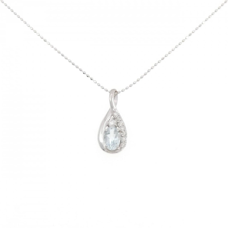 K18WG Aquamarine Necklace 0.4CT - Hàng hiệu Authentic 858399