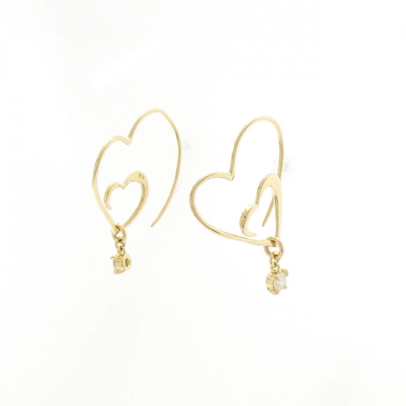 K18YG Bông tai kim cương hình trái tim 0.20CT - Hàng hiệu chính hãng 871096