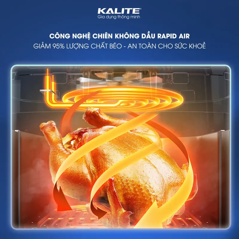 Nồi chiên không dầu KALITE KL-1200 12L giảm 95% chất béo 679319
