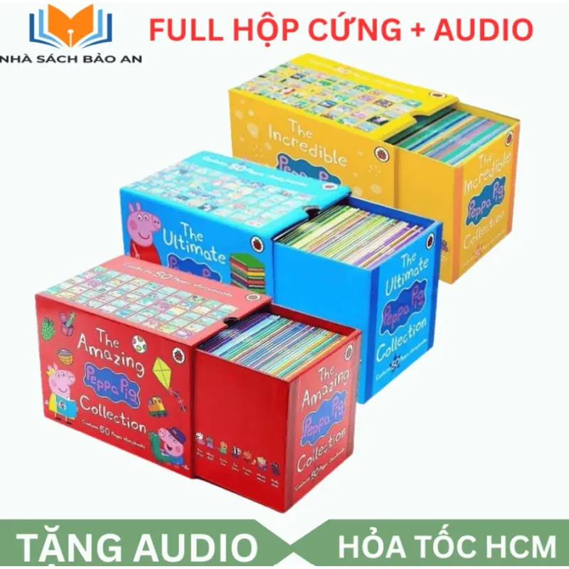 Sách nhập trung - Peppa pig xanh đỏ vàng, full boxset kèm audio 936378
