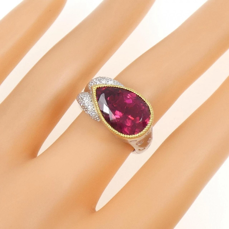 Nhẫn Tourmaline Rubelite K18YG/PT900 5.41CT - Hàng hiệu Chính hãng 854968