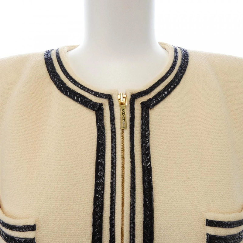 【Mã giảm giá】【Cổ điển】Áo khoác không cổ CHANEL 636523