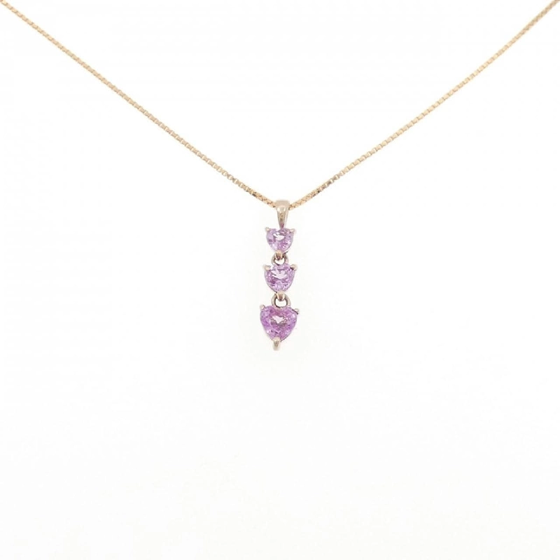 K18PG Dây chuyền hình trái tim Sapphire - Hàng hiệu Chính hãng 859553