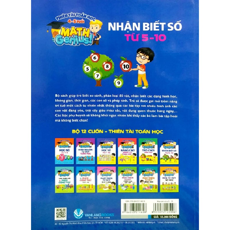 Thiên Tài Toán Học (4 - 5 Tuổi) - Nhận Biết Số Từ 5 - 10 - Hà Thu Quang 184300