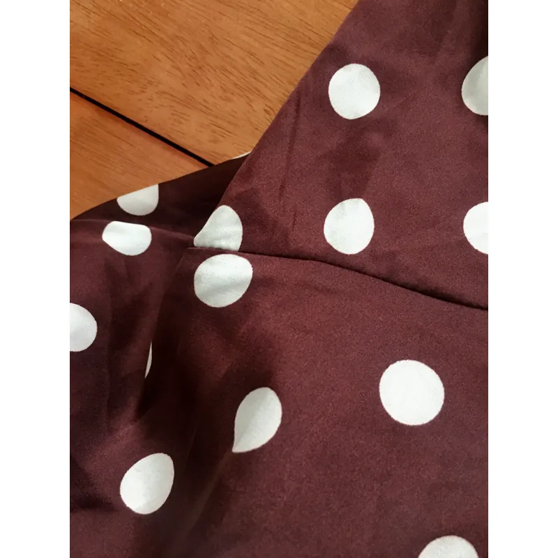 Newtag Đầm chấm bi cổ yếm tà xéo, dây lưng rời size M 713005