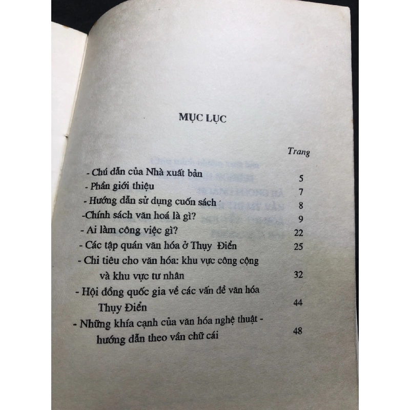 Chính sách văn hóa Thụy Điển mới 60% ố nặng có dấu mộc và viết nhẹ trang đầu 1998 HPB0906 SÁCH LỊCH SỬ - CHÍNH TRỊ - TRIẾT HỌC 914744