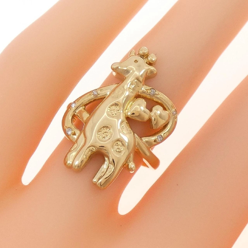 Nhẫn kim cương K18YG Kirin × Heart 671878